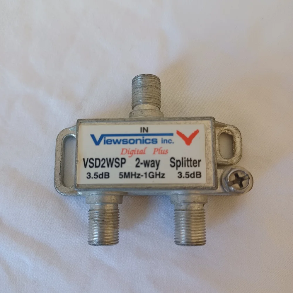 Viewsonics Digital Plus 2-Way Cable TV Coaxial Splitter VSD2WSP